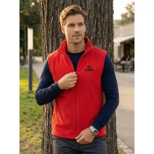  Pánská fleecová vesta ALTISPORT ALM006518 ČERVENÁ 