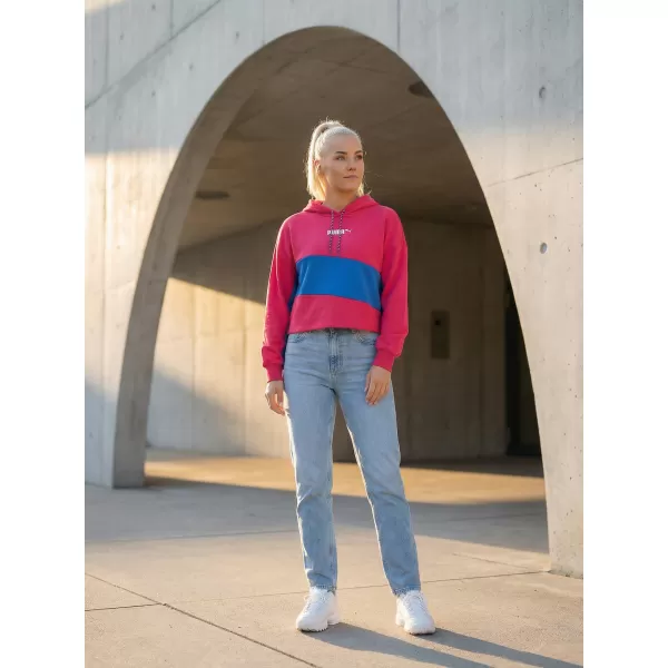  Dámská crop top mikina PUMA INTL HOODIE TR 531649-14 BEETROOT PURPLE 