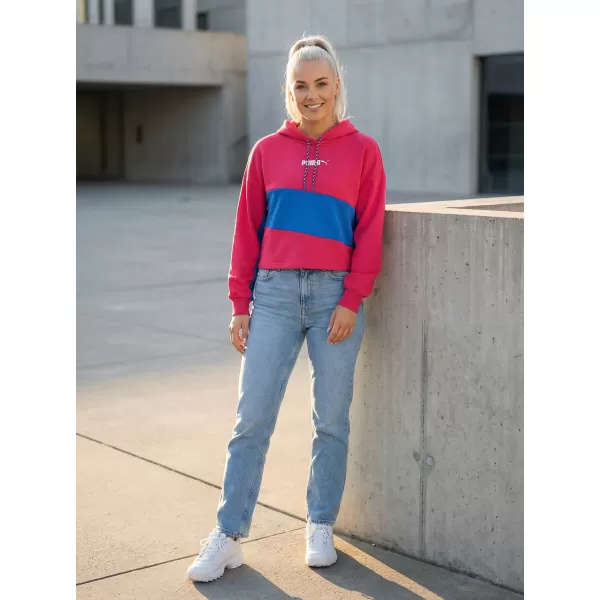  Dámská crop top mikina PUMA INTL HOODIE TR 531649-14 BEETROOT PURPLE 