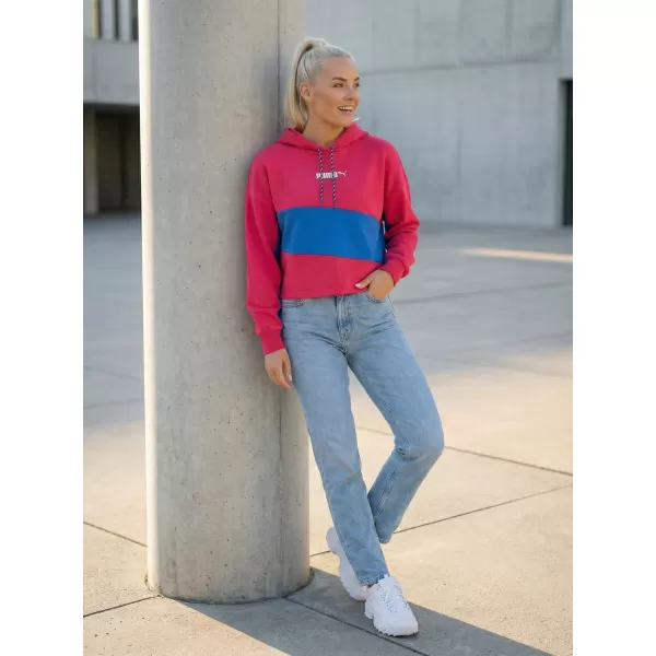  Dámská crop top mikina PUMA INTL HOODIE TR 531649-14 BEETROOT PURPLE 