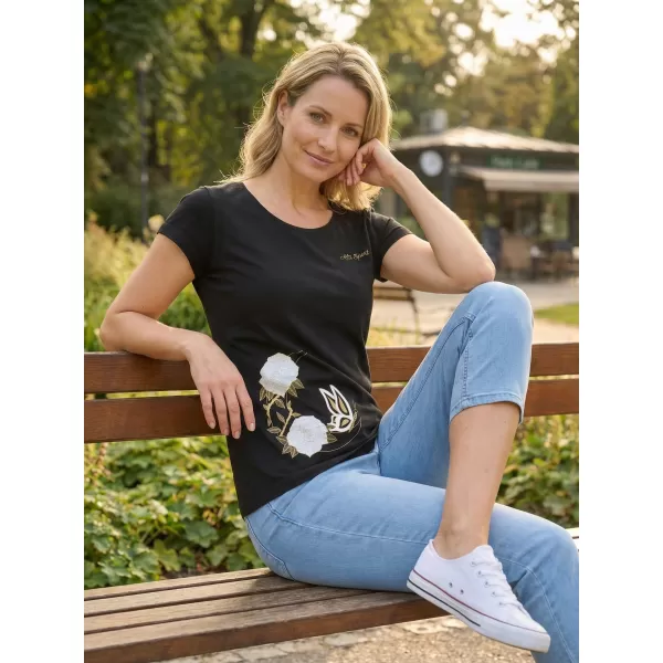  Dámské triko ALTISPORT ALW146122 ČERNOZLATÁ 