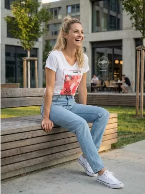 Dámské triko s krátkým rukávem SAM 73 ILDA WT 855 BÍLÁ