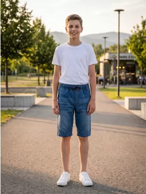 Chlapecké šortky SAM 73 VICTOR BS 536 SVĚTLÁ DENIM