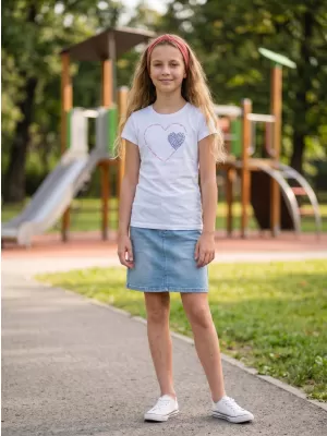 Dívčí triko s krátkým rukávem SAM 73 ALAINA GT 564 BÍLÁ