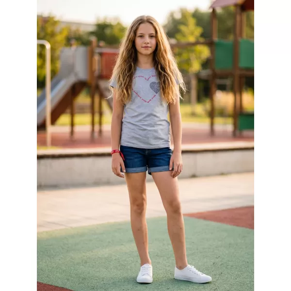  Dívčí triko s krátkým rukávem SAM 73 ALAINA GT 564 SVĚTLE ŠEDÁ 