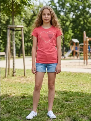 Dívčí triko s krátkým rukávem SAM 73 ALAINA GT 564 JASNĚ RŮŽOVÁ