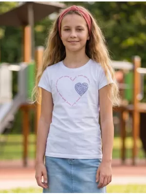 Dívčí triko s krátkým rukávem SAM 73 ALAINA GT 564 BÍLÁ