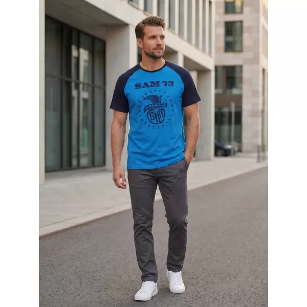  Pánské triko s krátkým rukávem SAM 73 JORDAN MT 805 JASNĚ MODRÁ 