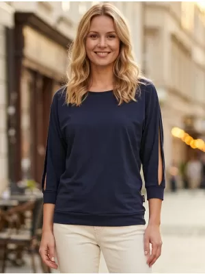 Dámské triko s 3/4 rukávem SAM 73 VIVIAN WT 863 TMAVĚ MODRÁ