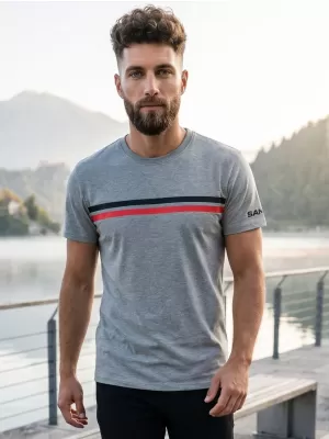 Pánské triko s krátkým rukávem SAM 73 LARRY MT 803 ŠEDÁ