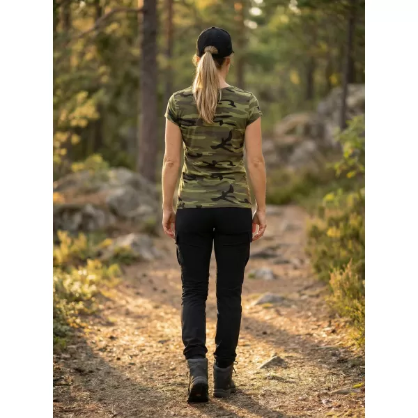  Dámské triko ALTISPORT ALW002C122 CAMO GREEN/BÍLÁ 