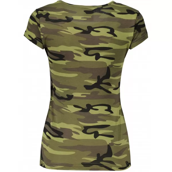  Dámské triko ALTISPORT ALW002C122 CAMO GREEN/BÍLÁ 