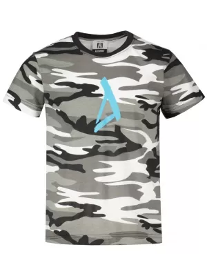 Dětské triko ALTISPORT ALK002C149 CAMO GREY/MODRÁ