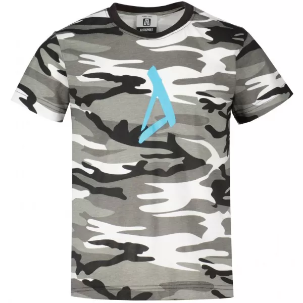  Dětské triko ALTISPORT ALK002C149 CAMO GREY/MODRÁ 
