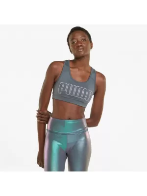 Dámská podprsenka PUMA MID IMPACT 4KEEPS GRAPHIC BRA PM 520306-42 GRAY