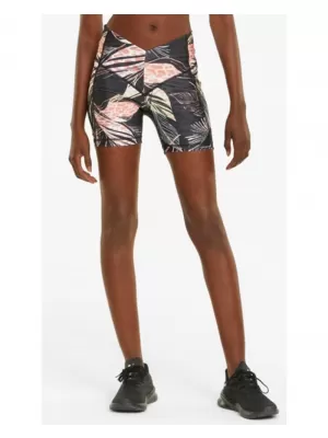 Dámské šortky PUMA TRAIN TREND AOP EVERSCULPT HIGH WAIST 5 TIGHT SHORT 521610-01 BLACK