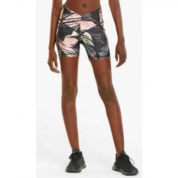  Dámské šortky PUMA TRAIN TREND AOP EVERSCULPT HIGH WAIST 5 TIGHT SHORT 521610-01 BLACK 