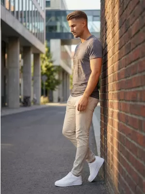 Pánské triko KIXMI OMER TMAVĚ ŠEDÁ
