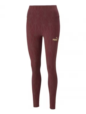 Dámské legíny PUMA POWER DECO GLAM TIGHTS 671759-42 VÍNOVÁ