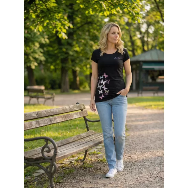 Dámské prodloužené triko ALTISPORT CARRYOVER ALW134AL384 ČERNÁ/SVĚTLE RŮŽOVÁ 