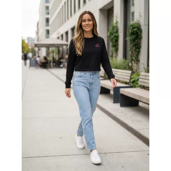  Dámská crop top mikina ALTISPORT BYB/ALW056BY131 ČERNORŮŽOVÁ 