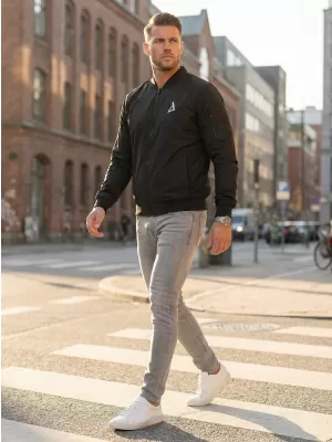 Pánský bomber ALTISPORT BYB/ALM002BY045 ČERNOBÍLÁ