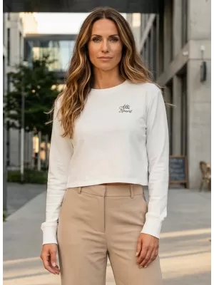 Dámská crop top mikina ALTISPORT BYB/ALW056BY131 BÍLÁ