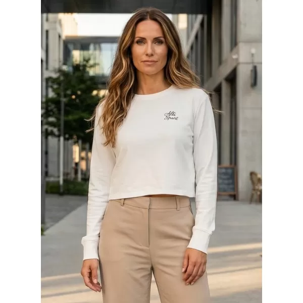  Dámská crop top mikina ALTISPORT BYB/ALW056BY131 BÍLÁ 