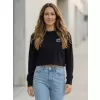 Dámská crop top mikina ALTISPORT BYB/ALW056BY131 ČERNOBÍLÁ