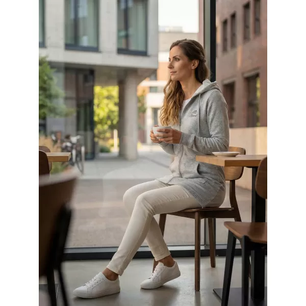  Dámská prodloužená mikina ALTISPORT BYB/ALW056BY148 SVĚTLE ŠEDÝ MELÍR 