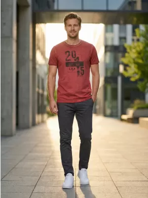 Pánské triko KIXMI OMER VÍNOVÁ