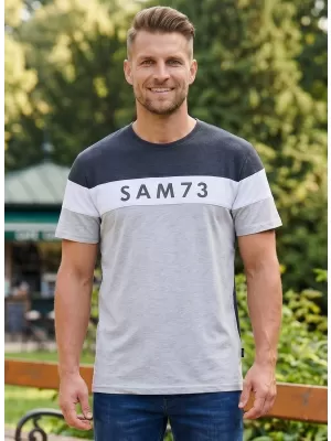 Pánské triko SAM 73 KAVIX MT 815 ŠEDÁ SVĚTLÁ