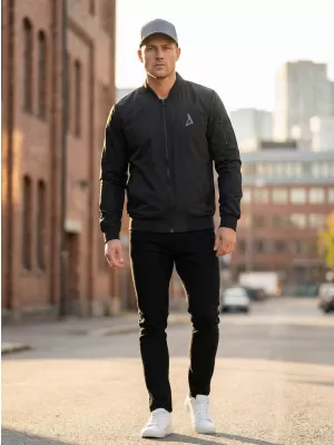 Pánský bomber ALTISPORT BYB/ALM002BY045 ČERNOSTŘÍBRNÁ