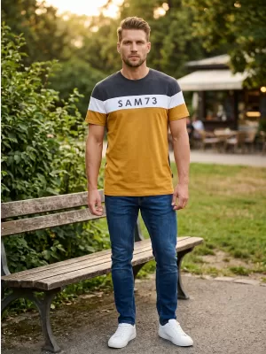 Pánské triko SAM 73 KAVIX MT 815 SVĚTLE HNĚDÁ