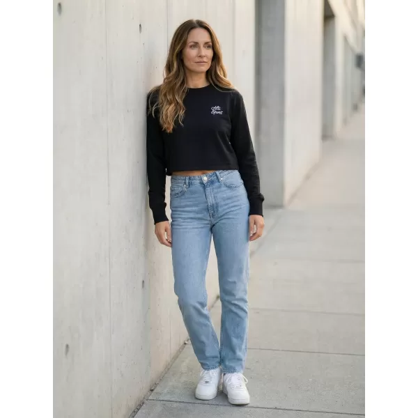 Dámská crop top mikina ALTISPORT BYB/ALW056BY131 ČERNOBÍLÁ 