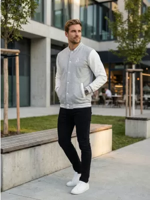 Pánská mikina ALTISPORT BYB/ALM002BB004 SVĚTLE ŠEDÝ MELÍR