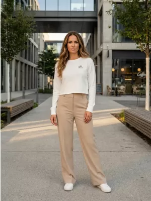 Dámská crop top mikina ALTISPORT BYB/ALW056BY131 BÍLÁ