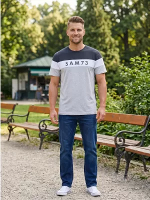 Pánské triko SAM 73 KAVIX MT 815 ŠEDÁ SVĚTLÁ