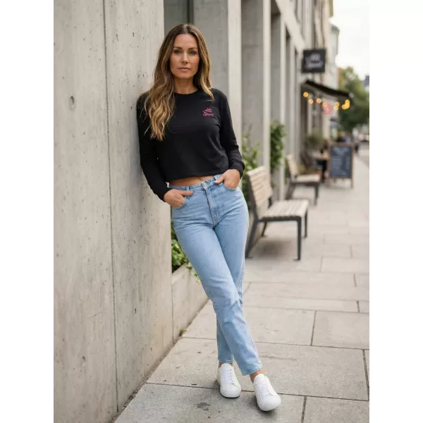  Dámská crop top mikina ALTISPORT BYB/ALW056BY131 ČERNORŮŽOVÁ 