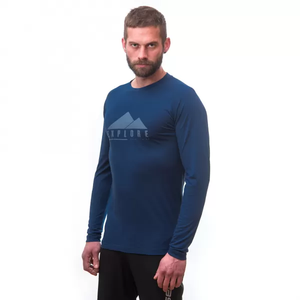  Pánské termo triko s dlouhým rukávem SENSOR MERINO AIR PT EXPLORE 22200009 TMAVĚ MODRÁ 