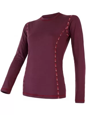 Dámské termo triko s dlouhým rukávem SENSOR MERINO AIR 18200006 PORT RED