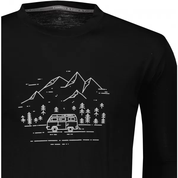  Pánské termo triko s dlouhým rukávem  SENSOR MERINO ACTIVE PT VAN LIFE 22200024 ČERNÁ 