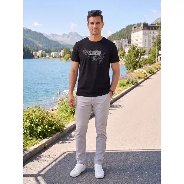  Pánské triko ALTISPORT CARRYOVER ALM165129 ČERNOSTŘÍBRNÁ 