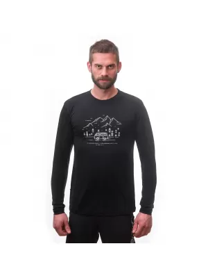 Pánské termo triko s dlouhým rukávem SENSOR MERINO ACTIVE PT VAN LIFE 22200024 ČERNÁ