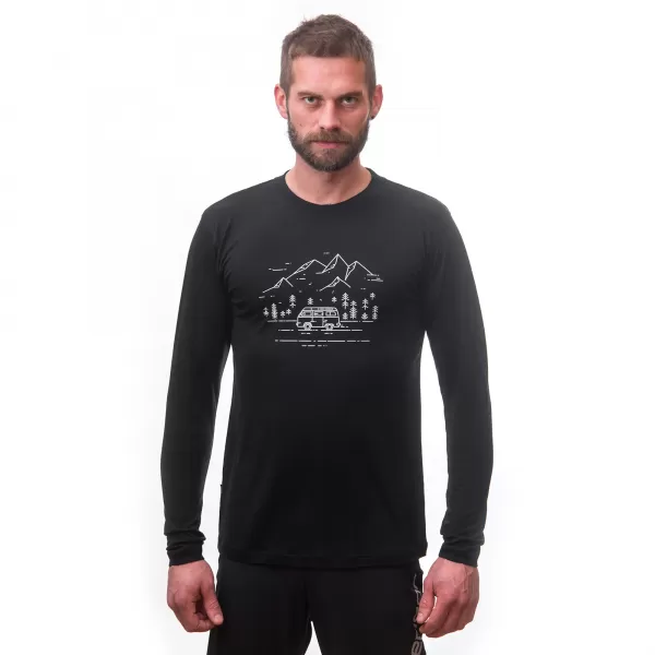  Pánské termo triko s dlouhým rukávem  SENSOR MERINO ACTIVE PT VAN LIFE 22200024 ČERNÁ 