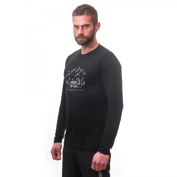  Pánské termo triko s dlouhým rukávem  SENSOR MERINO ACTIVE PT VAN LIFE 22200024 ČERNÁ 