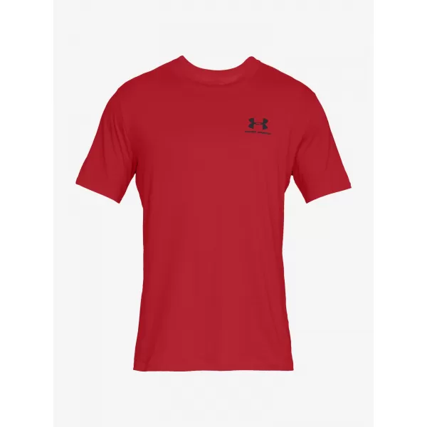  Pánské tričko UNDER ARMOUR SPORTSTYLE LEFT CHEST SS 1326799-600 Červená 