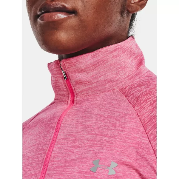  Dámské tričko UNDER ARMOUR TECH 1/2 ZIP - TWIST 1320128-676 Růžová 
