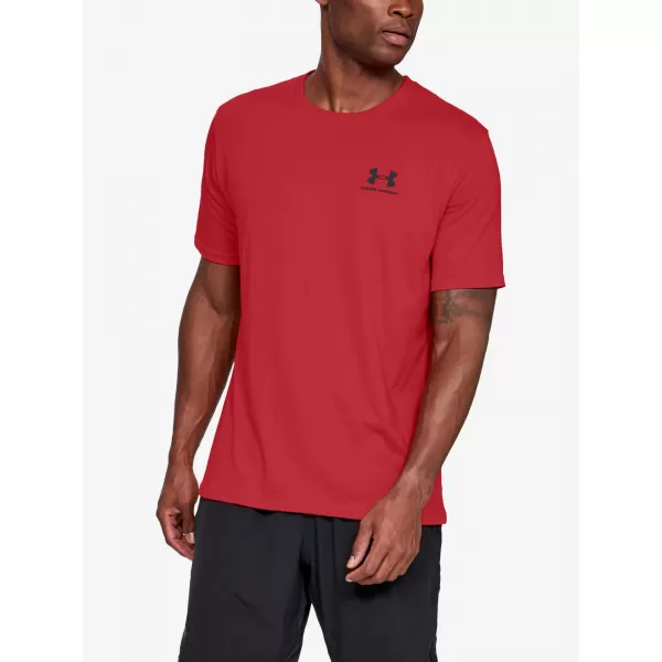  Pánské tričko UNDER ARMOUR SPORTSTYLE LEFT CHEST SS 1326799-600 Červená 