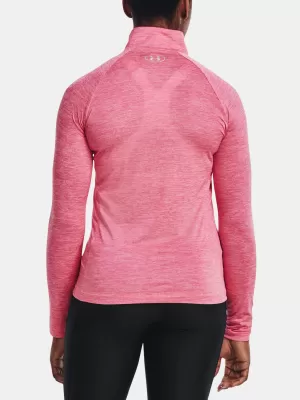 Dámské tričko UNDER ARMOUR TECH 1/2 ZIP - TWIST 1320128-676 Růžová